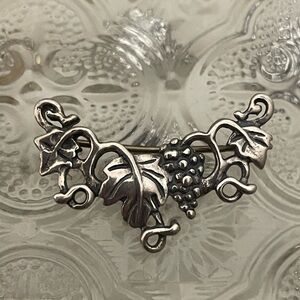 art nouveau sterling silver grape vine charm holder pin brooch